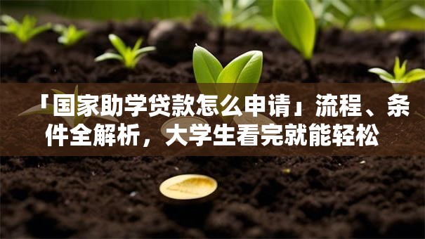 「国家助学贷款怎么申请」流程、条件全解析，大学生看完就能轻松办理！