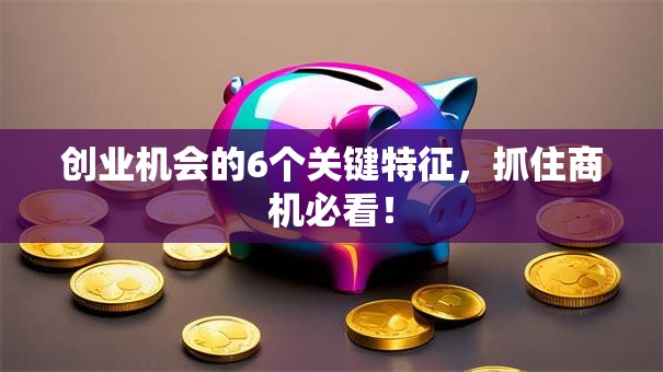 创业机会的6个关键特征，抓住商机必看！