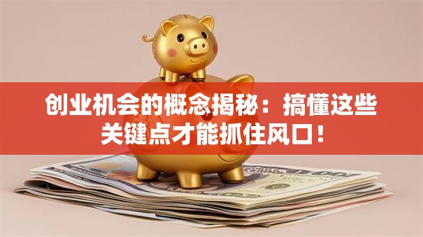 创业机会的概念揭秘：搞懂这些关键点才能抓住风口！