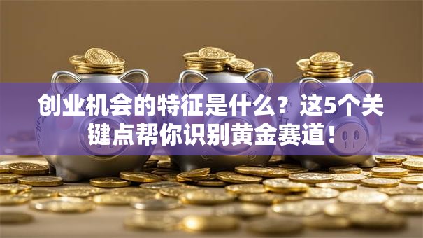 创业机会的特征是什么？这5个关键点帮你识别黄金赛道！