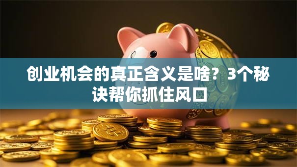 创业机会的真正含义是啥？3个秘诀帮你抓住风口