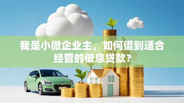 我是小微企业主，如何借到适合经营的低息贷款？