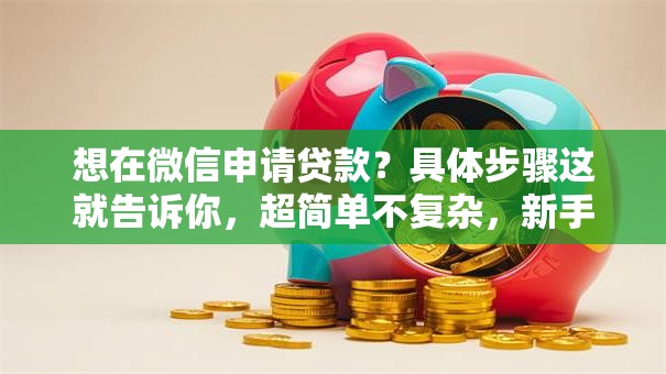 想在微信申请贷款？具体步骤这就告诉你，超简单不复杂，新手也能轻松学会