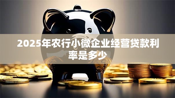 2025年农行小微企业经营贷款利率是多少