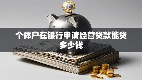个体户在银行申请经营贷款能贷多少钱