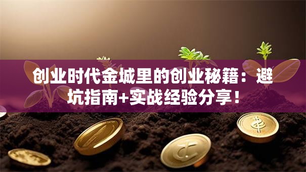 创业时代金城里的创业秘籍：避坑指南+实战经验分享！