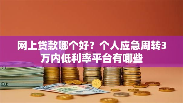 网上贷款哪个好？个人应急周转3万内低利率平台有哪些