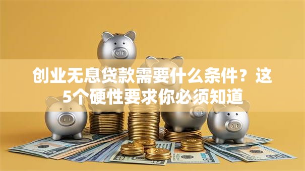 创业无息贷款需要什么条件？这5个硬性要求你必须知道