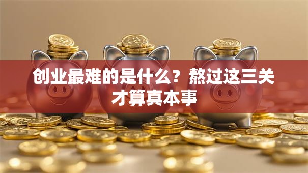 创业最难的是什么？熬过这三关才算真本事
