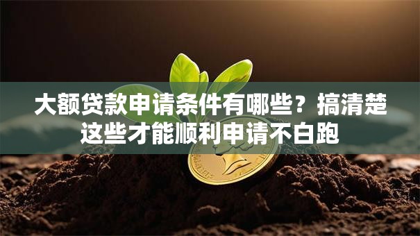 大额贷款申请条件有哪些？搞清楚这些才能顺利申请不白跑
