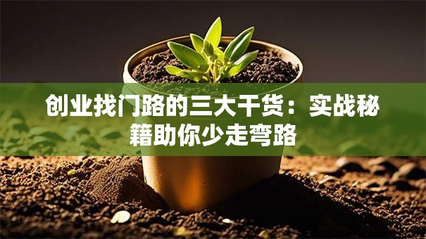 创业找门路的三大干货：实战秘籍助你少走弯路