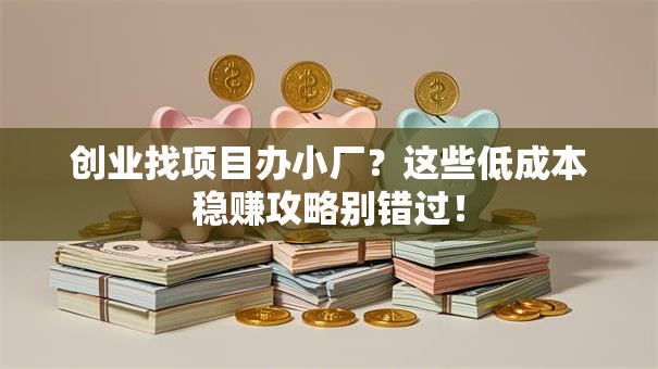 创业找项目办小厂？这些低成本稳赚攻略别错过！