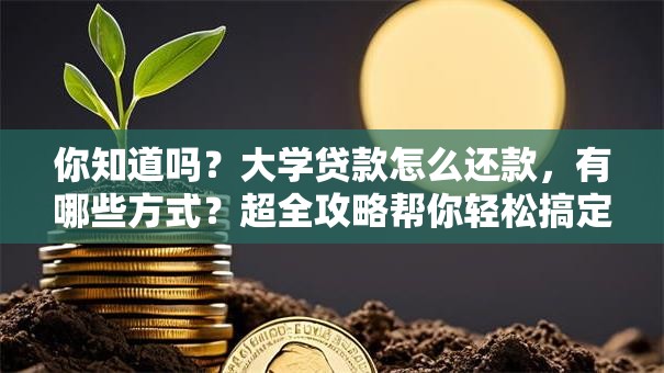 你知道吗？大学贷款怎么还款，有哪些方式？超全攻略帮你轻松搞定