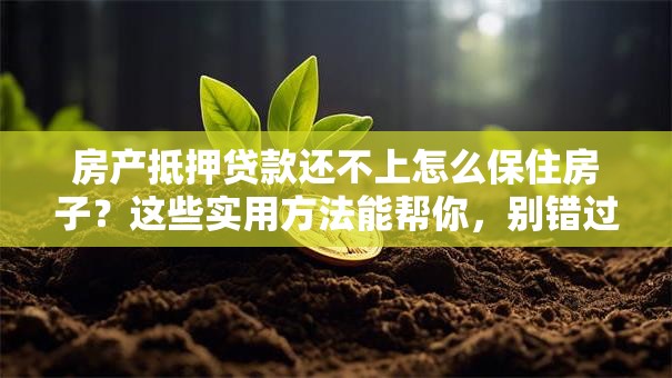 房产抵押贷款还不上怎么保住房子？这些实用方法能帮你，别错过