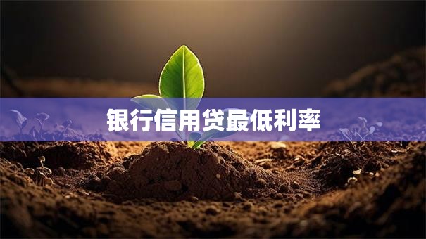 银行信用贷最低利率