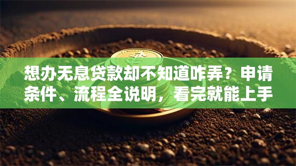 想办无息贷款却不知道咋弄？申请条件、流程全说明，看完就能上手