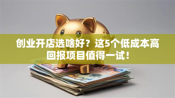 创业开店选啥好？这5个低成本高回报项目值得一试！
