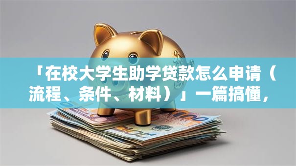 「在校大学生助学贷款怎么申请（流程、条件、材料）」一篇搞懂，申请前必看别出错！
