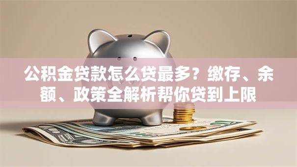 公积金贷款怎么贷最多？缴存、余额、政策全解析帮你贷到上限
