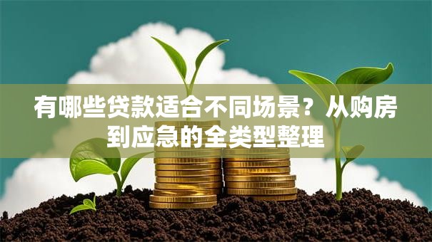 有哪些贷款适合不同场景？从购房到应急的全类型整理