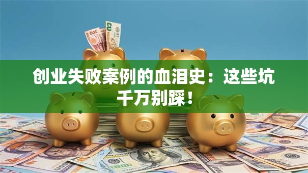 创业失败案例的血泪史：这些坑千万别踩！