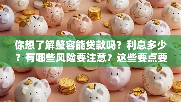 你想了解整容能贷款吗？利息多少？有哪些风险要注意？这些要点要清楚，避免吃大亏！