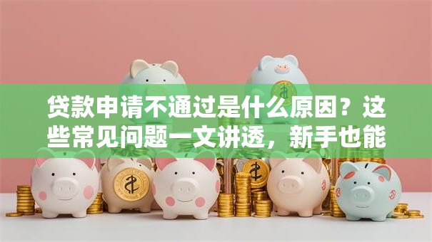 贷款申请不通过是什么原因？这些常见问题一文讲透，新手也能轻松搞懂