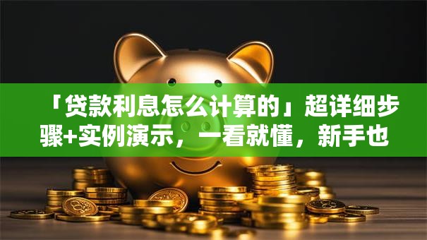 「贷款利息怎么计算的」超详细步骤+实例演示，一看就懂，新手也能快速学会哦