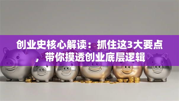 创业史核心解读：抓住这3大要点，带你摸透创业底层逻辑