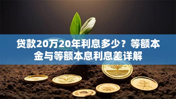 贷款20万20年利息多少？等额本金与等额本息利息差详解