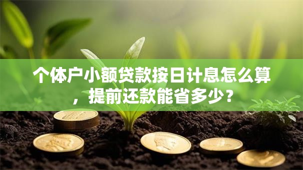 个体户小额贷款按日计息怎么算，提前还款能省多少？