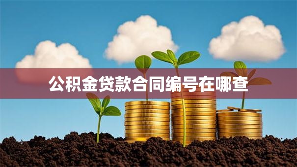 公积金贷款合同编号在哪查