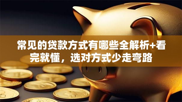 常见的贷款方式有哪些全解析+看完就懂，选对方式少走弯路