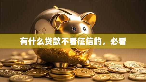 有什么贷款不看征信的，必看