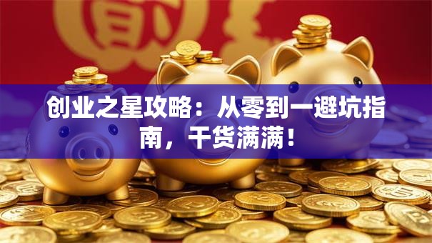 创业之星攻略：从零到一避坑指南，干货满满！