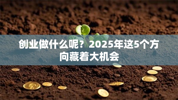 创业做什么呢？2025年这5个方向藏着大机会