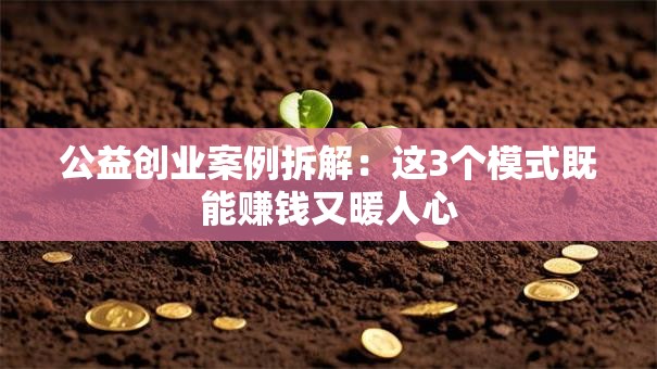 公益创业案例拆解：这3个模式既能赚钱又暖人心