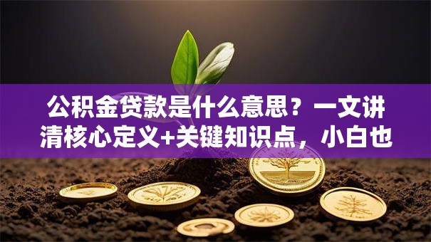 公积金贷款是什么意思？一文讲清核心定义+关键知识点，小白也能秒懂哦