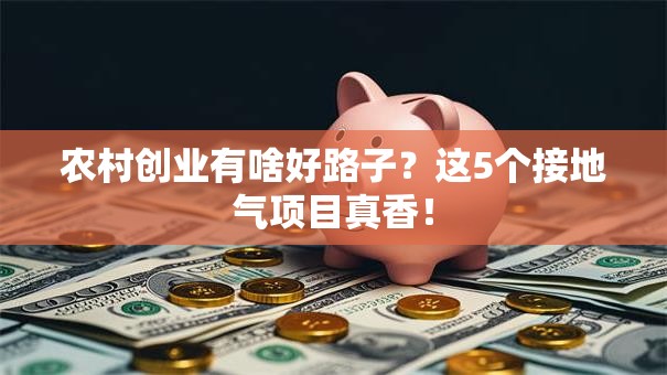 农村创业有啥好路子？这5个接地气项目真香！
