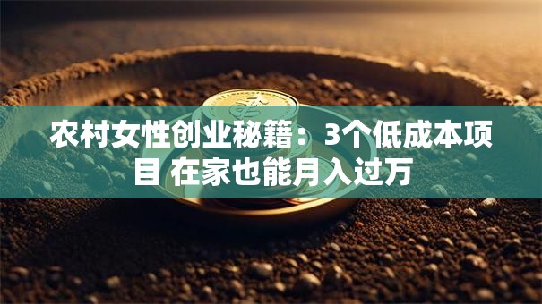 农村女性创业秘籍：3个低成本项目 在家也能月入过万