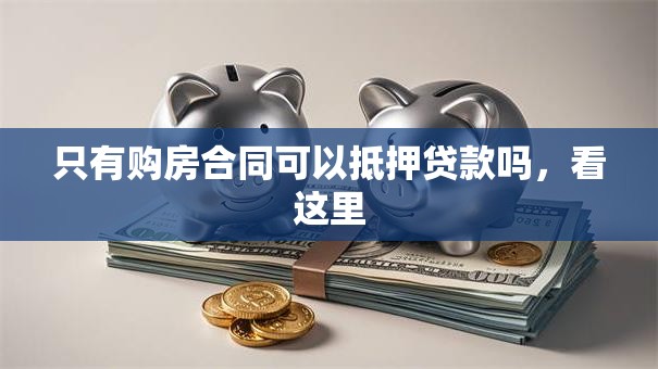 只有购房合同可以抵押贷款吗，看这里