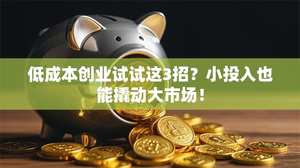 低成本创业试试这3招？小投入也能撬动大市场！
