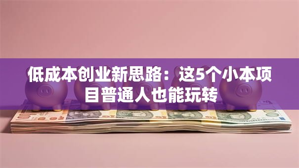 低成本创业新思路：这5个小本项目普通人也能玩转
