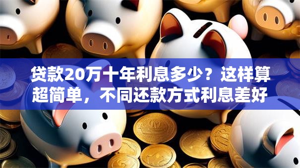贷款20万十年利息多少？这样算超简单，不同还款方式利息差好多