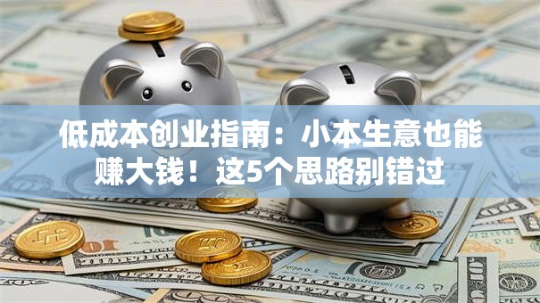 低成本创业指南：小本生意也能赚大钱！这5个思路别错过