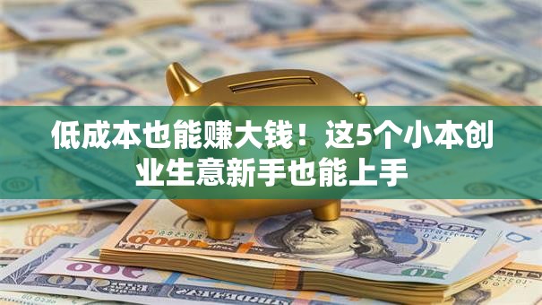 低成本也能赚大钱！这5个小本创业生意新手也能上手