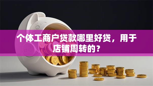 个体工商户贷款哪里好贷，用于店铺周转的？
