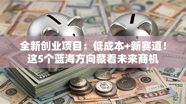 全新创业项目：低成本+新赛道！这5个蓝海方向藏着未来商机