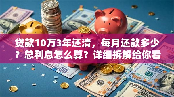 贷款10万3年还清，每月还款多少？总利息怎么算？详细拆解给你看