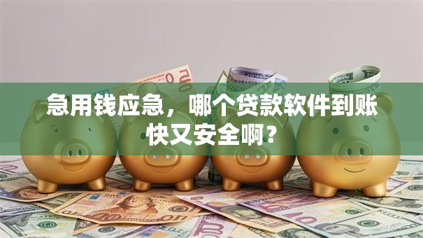 急用钱应急，哪个贷款软件到账快又安全啊？